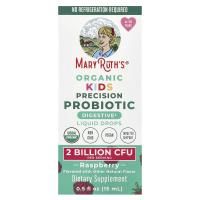 MaryRuth's, Organic Kids Precision Probiotic, жидкие капли, для детей от 4 до 13 лет, малина, 2 млрд КОЕ, 15 мл (0,5 жидк. унц.)