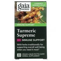 Gaia Herbs, Turmeric Supreme, поддержка иммунитета, 20 жидких растительных капсул