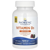 Nordic Naturals, Витамин D3 в форме мишек, со вкусом вишни, 1000 МЕ, 120 мишек