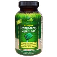 Irwin Naturals, Living Greens, суперпродукт, 60 желатиновых капсул с жидким содержимым