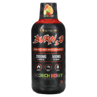 ALPHA LION, Burn2O, Scorch Berry, добавка для сжигания жира, со вкусом фруктового ассорти, 465 мл (15,72 унции)