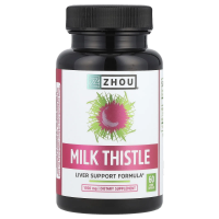 Zhou Nutrition, Расторопша, Формула для поддержки печени, 450 мг, 60 таблеток