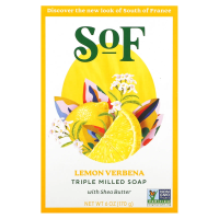 South of France, Лимонная вербена, Французское мыло овальной формы с трижды шлифованными ингредиентами с органическим маслом ши, 6 унций (170 г)