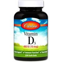 Carlson Labs, Vitamin D3, 400 IU (10 mcg), 250 Soft Gels