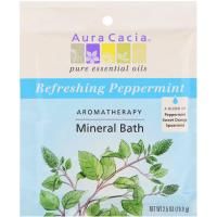 Aura Cacia, Ароматерапевтическое минеральное средство для ванны, освежающая мята перечная, 2,5 унции (70,9 г)
