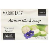 Madre Labs, Африканское черное кусковое мыло, с овсом и подорожником, 5 унций (141 г)