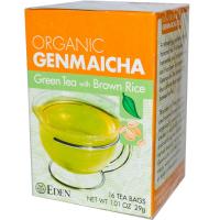 Eden Foods, Органический чай геммайча, зеленый чай с коричневым рисом, 16 чайных пакетиков 1.01 унций (29 г)