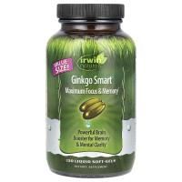 Irwin Naturals, Экстракт гинго для памяти и внимания, 120  гелевых капсул с жидким наполнителем