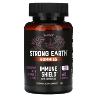 YumVs, Strong Earth, жевательные таблетки Immune Shield с самбукусом, ягодами, 60 жевательных таблеток