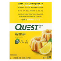 Quest Nutrition, Протеиновый батончик, Лимонный торт, 12 батончиков по 2,12 унции (60 г) каждый