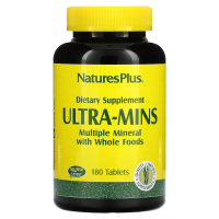 Nature's Plus, Ультра-мины, разные минералы с цельными пищевыми продуктами, 180 таблеток