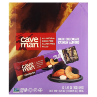 Caveman Foods, Палео батончик Темный шоколад с кешью и миндалем 12 батончиков