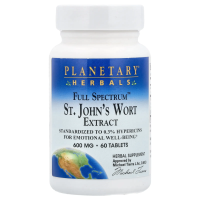 Planetary Herbals, Экстракт зверобоя полного спектра, 600 мг, 60 таблеток