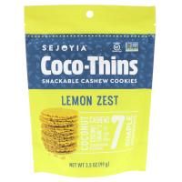 Sejoyia, Coco-Thins, печенье-закуска с кешью, пикантный лимон, 99 г