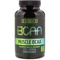 Zhou Nutrition, Muscle BCAA, максимальное восстановление мышц, 2500 мг, 120 вегетарианских капсул