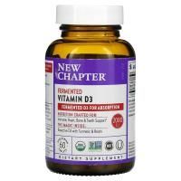 New Chapter, Fermented Vitamin D3, 2000 МЕ 60 Vegan Tablets