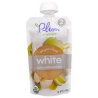 Plum Organics, Ешьте Ваши Цвета: Белый - Яблоко, Цветная Капуста и Порей, 3,5 унции (99 г)