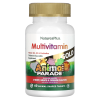 Nature's Plus, Source of Life, Animal Parade Gold, жевательные мультивитамины с микроэлементами для детей, в ассортименте, 60 таблеток в форме животных