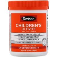 Swisse, Детский мультивитаминный комплекс Ultivite, натуральный апельсиновый вкус, 120 жевательных таблеток