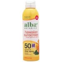 Alba Botanica, Гавайский Солнцезащитный крем Прозрачный спрей Кокос SPF 50 6 унций