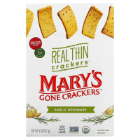 Mary's Gone Crackers, Крекеры Real Thin Crackers, чеснок и розмарин, 141 г