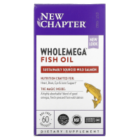 New Chapter, Wholemega Whole Fish Oil, 1,000 mg, 60 Softgels