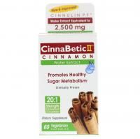 Hero Nutritional Products, CinnaBetic II, водный экстракт корицы, 60 вегетарианских капсул