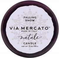 European Soaps, Via Mercato, Natale, свеча, падающий снег, 3 унции (85 г)