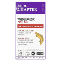 New Chapter, Wholemega, рыбий жир, 120 мягких таблеток
