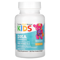California Gold Nutrition, Детские жевательные конфеты с ДГА, 100% дикий арктическая треска, со вкусом клубники и лимона, 180 мягких желатиновых капсул