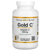 California Gold Nutrition, Gold C, витамин C, 500 мг, 240 вегетарианскиех капсул