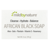 Mild By Nature, африканское черное кусковое мыло, с овсом и плантаном, 141 г (5 унций)