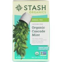 Stash Tea, Herbal Tea, Organic Cascade Mint, Caffeine-Free, 18 Tea Bags, 0.6 oz (18 g)