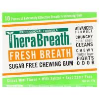 TheraBreath, Свежее дыхание, без сахара, жевательная резинка, вкус цитруса и мяты, 6 пачек, 10 шт.