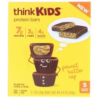 Think Thin, ThinkKids, протеиновые батончики с арахисовым маслом, 5 штук, 1 унция (28 г) каждая
