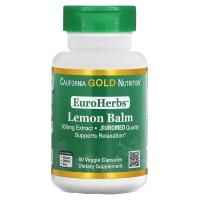 California Gold Nutrition, Мелисса Лимонная XT, EuroHerbs, 500 mg,VC MB, 60 карат
