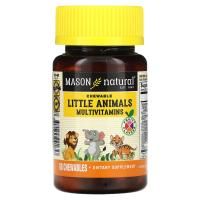 Mason Natural, Little Animals, мультивитамины, фруктовые, 60 жевательных таблеток