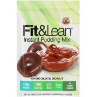 Fit & Lean, Fit & Lean Instant Pudding Mix, Chocolate Donut, 6-0.89 oz Packets, Net Wt 5.39 oz (153 g)