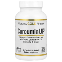 California Gold Nutrition, CurcuminUP, комплекс куркумина и омега-3, помощь при воспалениях, 90 рыбно-желатиновых капсул