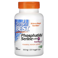Doctor's Best, Фосфатидилсерин с SerinAid, 100 мг, 120 вегетарианских капсул