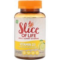 Hero Nutritional Products, Slice of Life, жевательные витамины для взрослых, витамин D3, 1000 МЕ, вкус органического лимона, 60 шт.