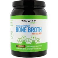 Zenwise Health, Hydrolyzed Protein Bone Broth with Collagen, Chocolate, 19.75 oz (560 g)
