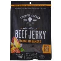 Country Archer Jerky, Абсолютно натуральная вяленая говядина, манго, хабанеро, 3 унц. (85 г)