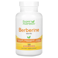 Super Nutrition, берберин гидрохлорид, 500 мг, 120 растительных капсул