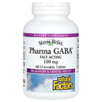 Natural Factors, Stress-Relax, Pharma GABA, 60 жевательных таблеток
