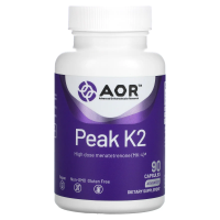 Advanced Orthomolecular Research AOR, Peak K2, 90 Vegan Capsules