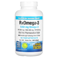 Natural Factors, Rx Omega-3, 630 мг, 240 желатиновых капсул Enteripure