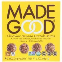 MadeGood, Granola Minis, Chocolate Banana, 4 Pouches, 0.85 oz (24 g) Each