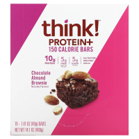 Think Thin, High Protein Bars, Chocolate Almond Brownie, 10 Bars, 1.41 oz (40g) Each