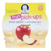 Gerber, Fruit Pick-Ups, Diced Apples, In White Grape Juice, Crawler, 10+ Months, 4.5 oz (128 g)